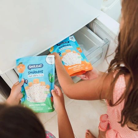 Smileat, BIO Smilados, Mus owocowy do mrożenia o smaku moreli i banana, idealny na ząbkowanie 6m+, 5x50g