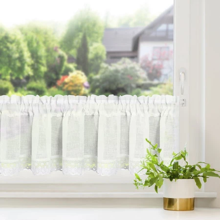 FIRANA GOTOWA DORIS NA TAŚMIE 150 X 30 CM KREMOWY