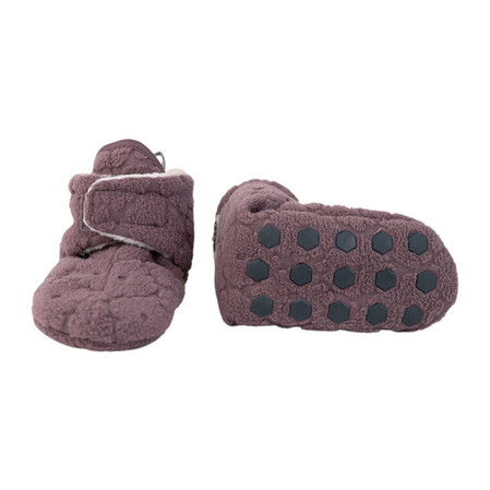 Lodger Polarowe buciki kapcie z antypoślizgową podeszwą wrzosowe Fleece Mauve 12-18 m