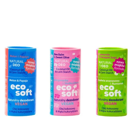 EcoSoft, Naturalny dezodorant damski w sztyfcie, Flower Bloom, ZERO WASTE, 50 ml