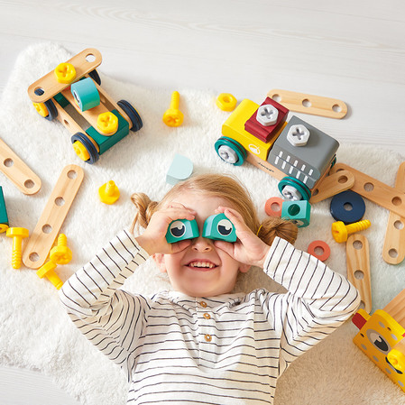 Janod Zestaw konstruktora 100 elementów Brico'kids 3+