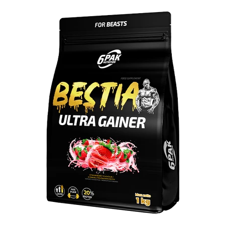 6PAK BESTIA ULTRA GAINER  1000g STRAWBERRY