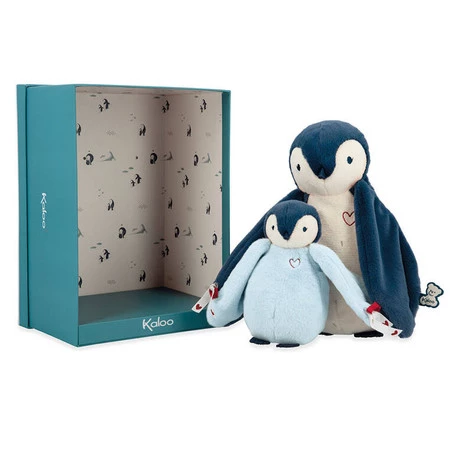 Kaloo Zestaw dwóch przytulanek Pingwinki 25 cm i 15 cm w pudełku kolekcja Complices