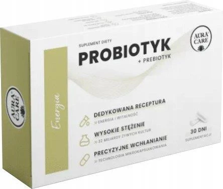 Aura Care Energia Probiotyk + Prebiotyk 32 mld CFU 30 kaps.