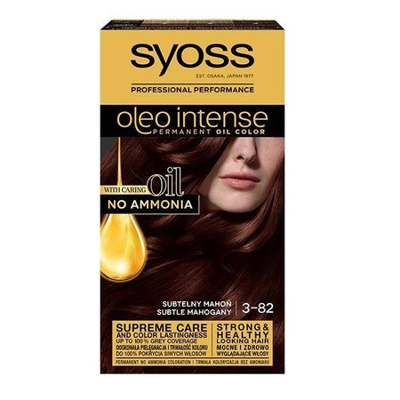 Oleo Intense farba do włosów trwale koloryzująca z olejkami 3-82 Subtelny Mahoń