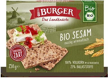 BURGER PIECZYWO CHRUPKIE ŻYTNIE RAZOWE Z SEZAMEM BIO 250 g