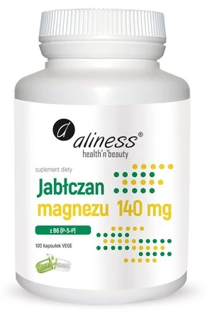 Aliness Jabłczan magnezu 140 mg z B6 (P-5-P) x 100 Vege caps.