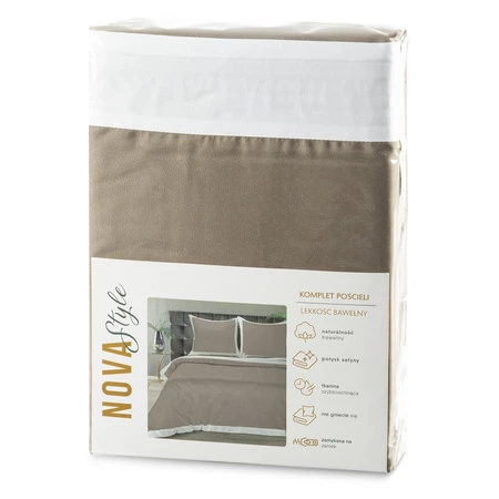 Komplet pościeli Laura, 220 x 200 cm, Ciemnobeżowy