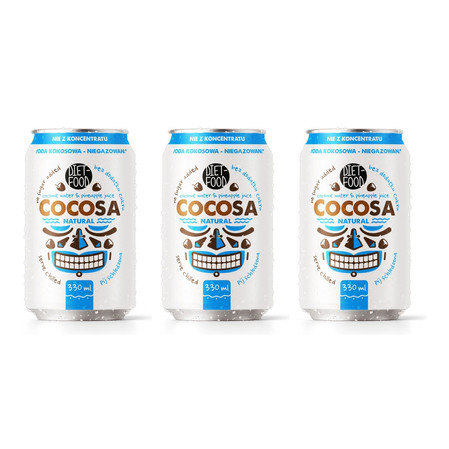 Zestaw: 3x Diet-Food Woda kokosowa niegazowana 330ml