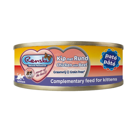 Zestaw 10x RENSKE Kitten chicken beef - kurczak z wołowiną karma dla kociąt (70g)