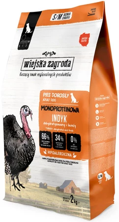 WIEJSKA ZAGRODA Monoproteinowa Indyk Adult Dog 2kg