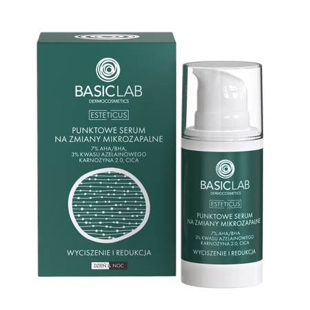 Esteticus punktowe serum na zmiany mikrozapalne z 7% AHA/BHA i 3% kwasu azelainowego Wyciszenie i Redukcja 15ml