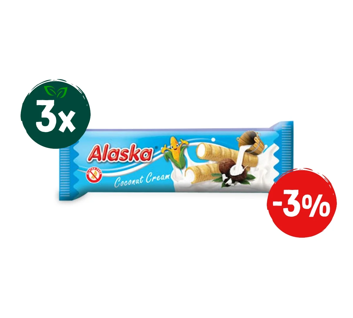 Zestaw: 3x Rurki kukurydziane z kremem kokosowym BEZGL. 18 g - Nabea.pl