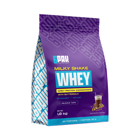 6PAK MILKY SHAKE WHEY odżywka białkowa WPC 1800 g smak czekolada