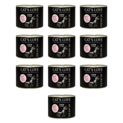 Zestaw 10x CAT'S LOVE Junior Huhn - kurczak z algami i olejem z krokosza (200g)