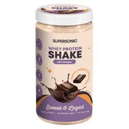 SUPERSONIC Koktajl proteinowy z kolagenem  o smaku belgijskiej czekolady bez laktozy 560 g (16 porcji)