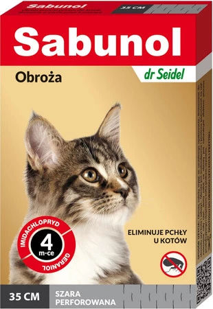 SABUNOL OBROŻA SZARA na pchły 35cm dla kotów