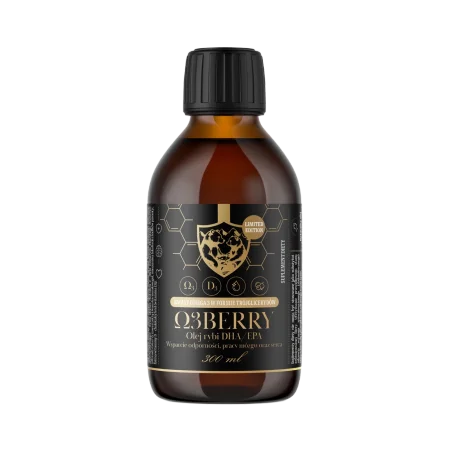 Powerful Brand Omega 3 kwasy tłuszczowe DHA i EPA 300ml smak czarna porzeczka