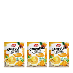 Zestaw: 3x Galaretka z agarem o smaku ananas-pomarańczowy bez glutenu Celiko, 45g