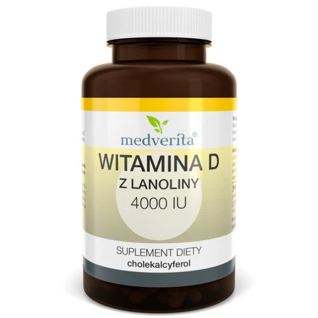 Medverita Witamina D3 z lanoliną 4000 IU na wsparcie kości i zębów 120 kaps.