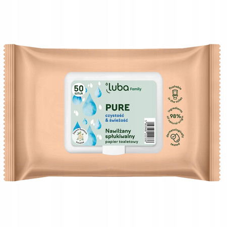 Family Pure nawilżany papier toaletowy 50szt