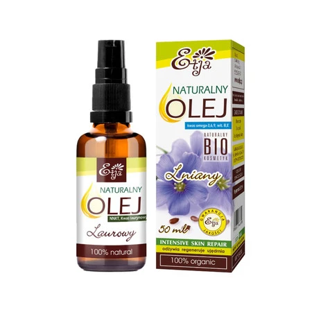Etja, Naturalny olej lniany BIO (kwas omega-3,6,9, witamina B,E), 50 ml