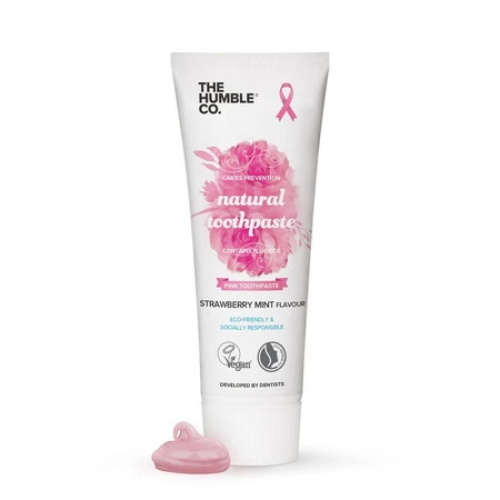 Humble Brush, Naturalna pasta do zębów z fluorem, Limitowana Edycja, PINK RIBBON EDITION, różowa,  75ml