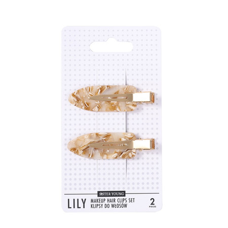 Lily klipsy do włosów do makijażu Milk Apricot 2szt