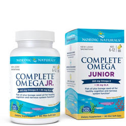 Nordic Naturals Complete Omega Junior 283 mg Omega 3 i 35 mg GLA 90 żelek smak cytryna