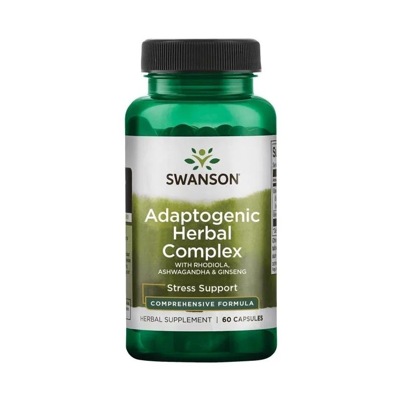 Adaptogenic Herbal Complex with Rhodiola, Ashwagandha & Ginseng (60 kaps.) - Nabea.pl