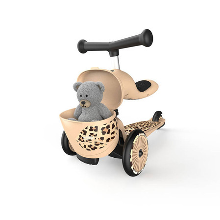 SCOOTANDRIDE Highwaykick 1 Lifestyle 2w1 Jeździk i hulajnoga z zamykanym schowkiem 1-5 lat Leopard