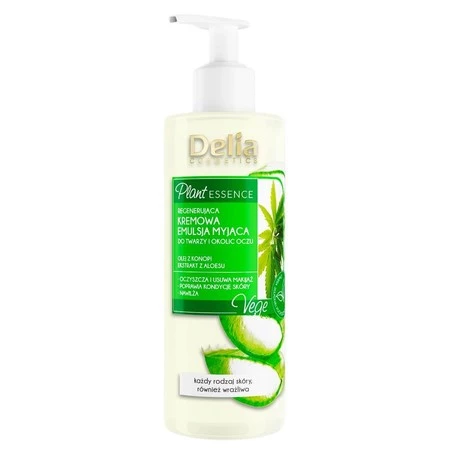 Delia Cosmetics Plant Essence Regenerująca kremowa emulsja myjąca do twarzy i okolic oczu 200ml