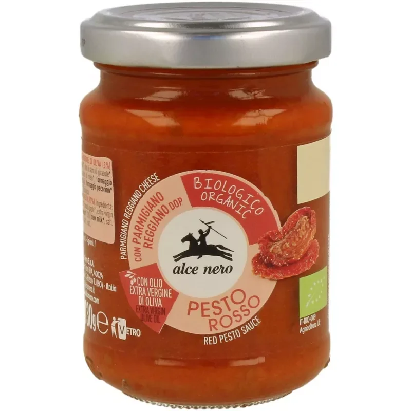 ALCE NERO PESTO CZERWONE Z SUSZONYCH POMIDORÓW BIO 130g - Nabea.pl