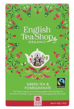 English Tea Shop Herbata zielona z granatem (20x2) BIO 40 g