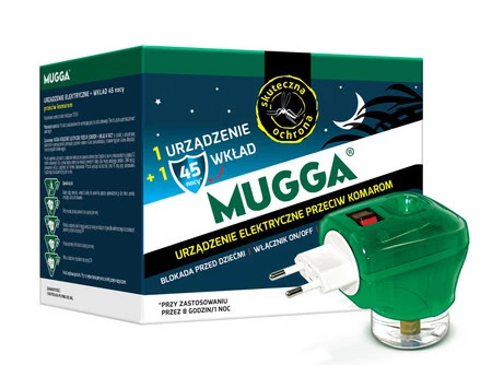 MUGGA ELEKTRO + WKŁAD płyn na komary (45 nocy) 35ml
