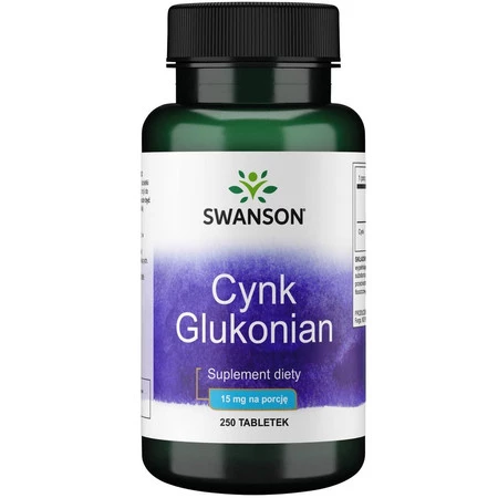 Swanson − Zinc Gluconate, glukonian cynku 30 mg − 250 tabl.