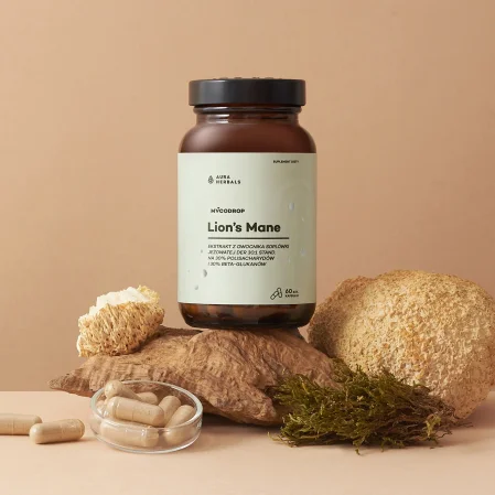 Aura Herbals Mycodrop, Lion's Mane 30:1, 30% beta-glukan 60 kaps.