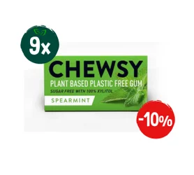 Zestaw: 9x Chewsy − Guma do żucia miętowa z ksylitolem − 15 g