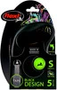 FLEXI BLACK Design Smycz taśmowa S / 5m czarna