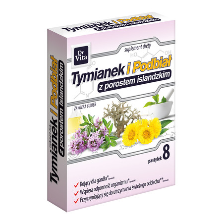 DR VITA TYMIANEK I PODBIAŁ Z POROSTEM 8 pastylek