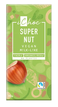 ICHOC (VIVANI) - ICHOC TABLICZKA KAKAOWA Z ORZECHAMI LASKOWYMI BIO 80 g