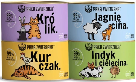PAKA ZWIERZAKA Kot Indyk i Cielęcina bez zbóż 200g