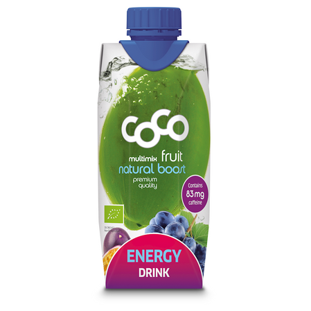 Napój energetyzujący z wodą kokosową i marakują BIO 330 ml
