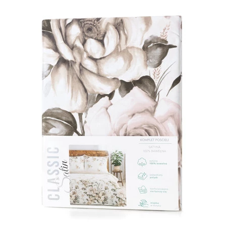 Komplet Pościeli Satynowej Spring 41 220 x 200 cm, Jasnokremowy