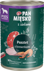 PAN MIĘSKO z Ziołami Pasztet z Krewetkami dla psa 400g