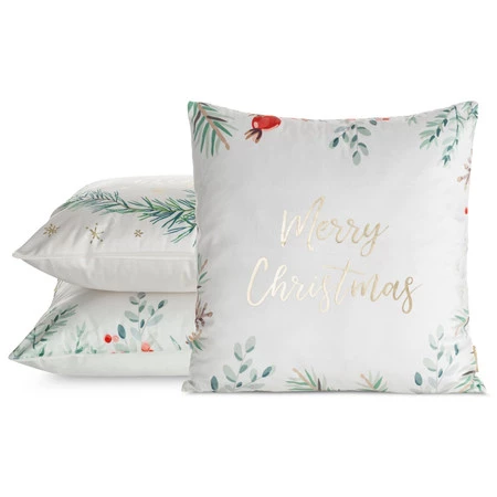 Poszewka świąteczna 45x45 cm – welwetowa ze świątecznym nadrukiem