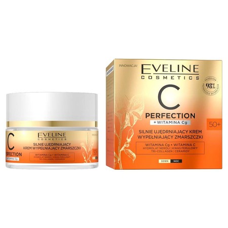 Eveline C Perfection Silnie Ujędrniający Krem wypełniający zmarszczki 50+ na dzień i noc 50ml