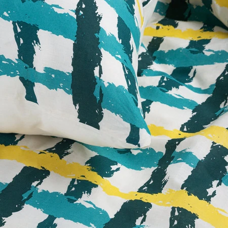 Pościel bawełniana D91 Ida 01 220 x 200 cm, Turkusowy