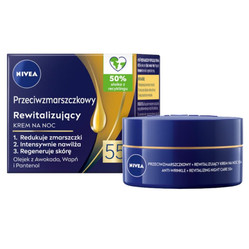 Przeciwzmarszczkowy + Rewitalizujący krem na noc 55+ 50ml