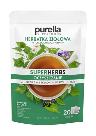 Purella Superfoods Superherbs Mieszanka ziół do zaparzania Oczyszczenie 35g